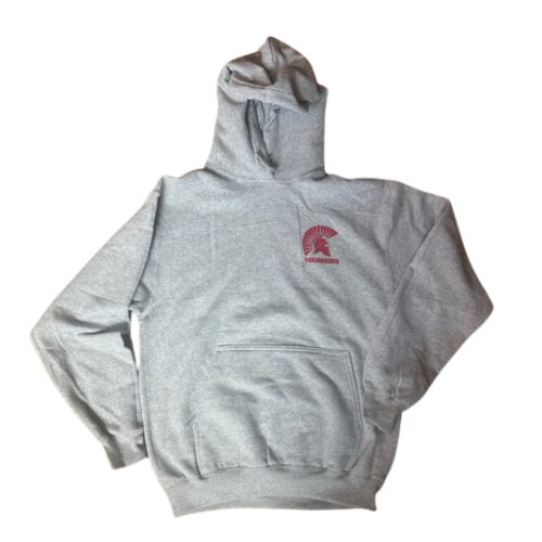 Light Gray Hoodie with Red Warrior Logo