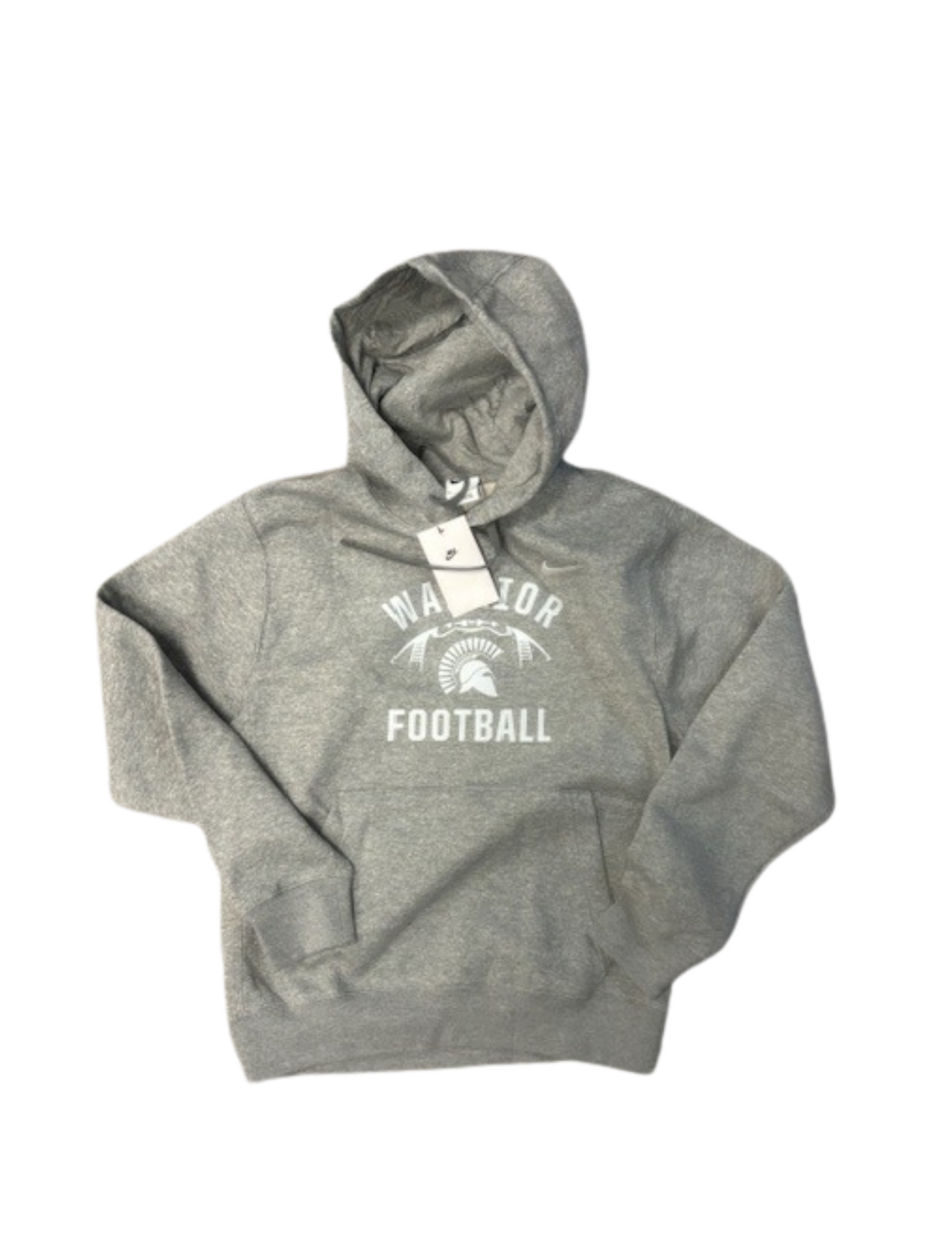 Nike Football Pullover Fleece Hoodie Grey w/ White