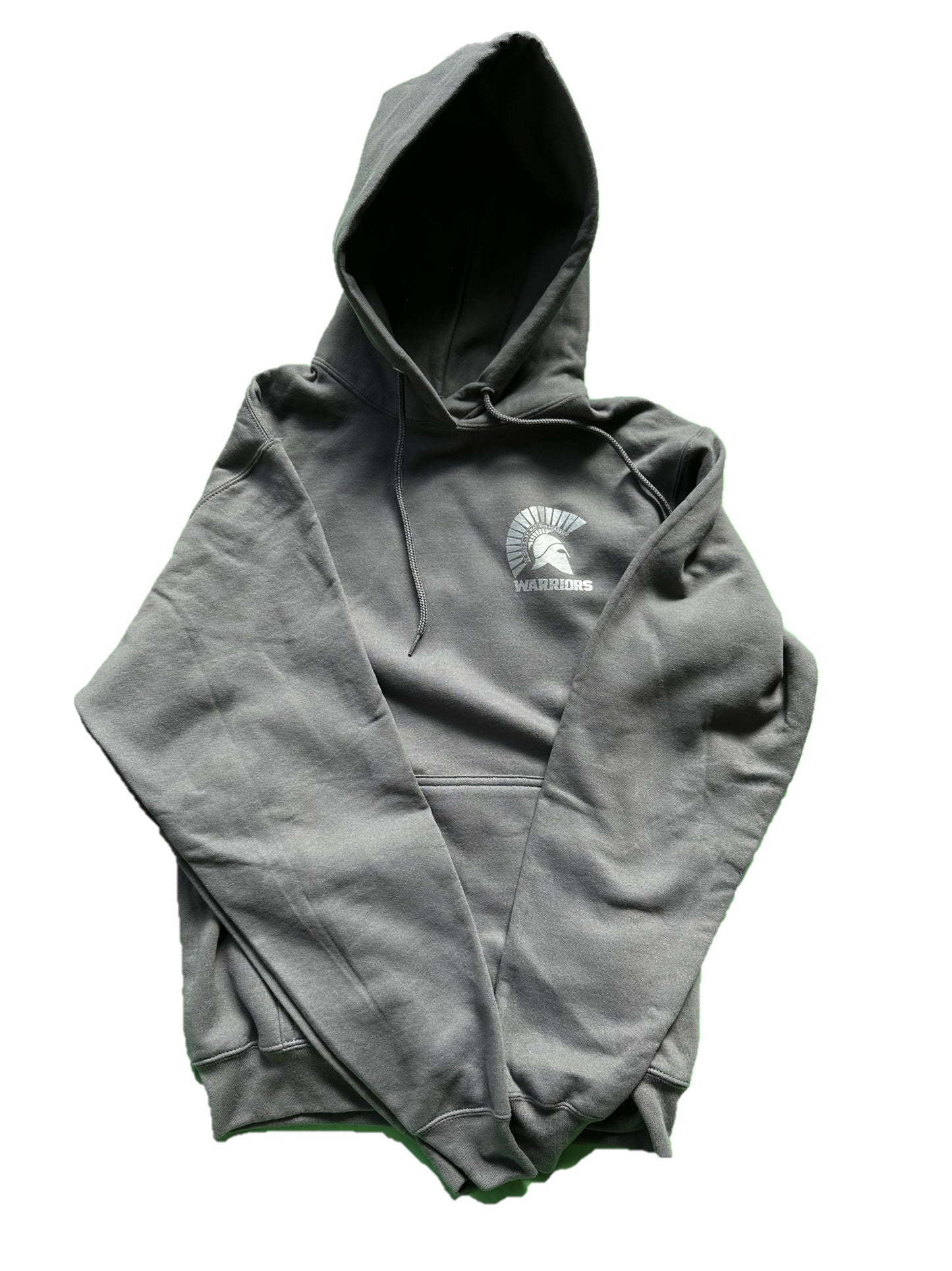 Gray Hoodie with Silver Warrior Logo