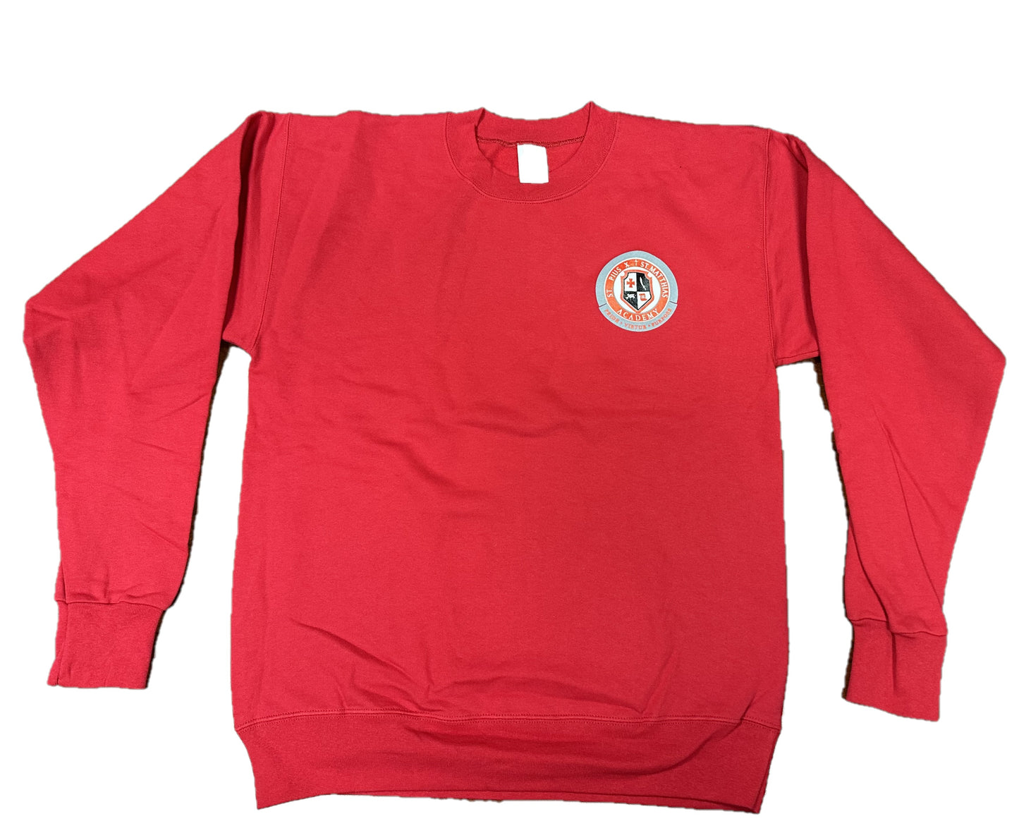 Red Crew Neck Sweater with PMA Seal