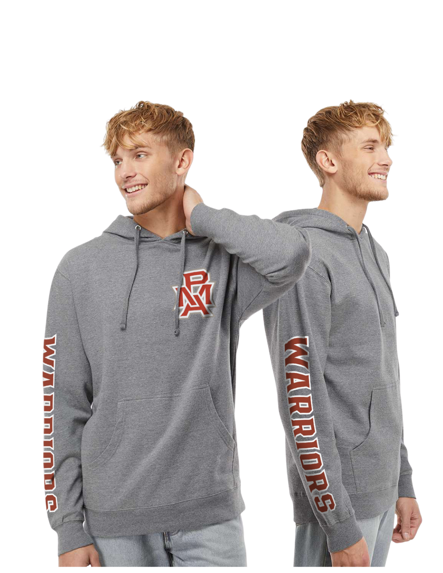 Warriors Sleeve Med Grey Hoodie Sweatshirt