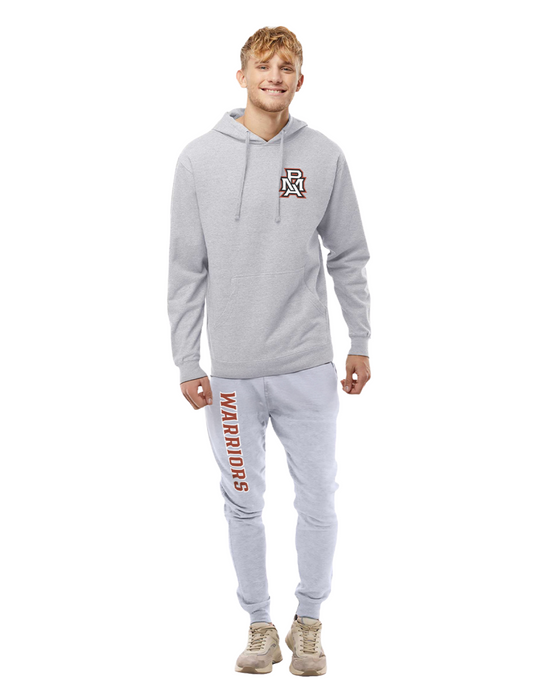 Warriors Grey Stacked Hoodie Sweatshirt